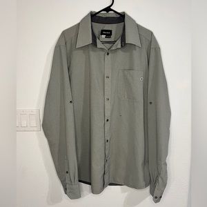 MARMOT For Life Button Up Gray Long Sleeve Shirt Roll Tab - Small Hole In Front